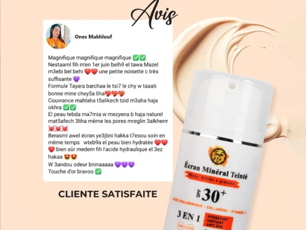 Écran Minéral Teinté Beige Éclat Peaux mixtes à grasses 50 ml