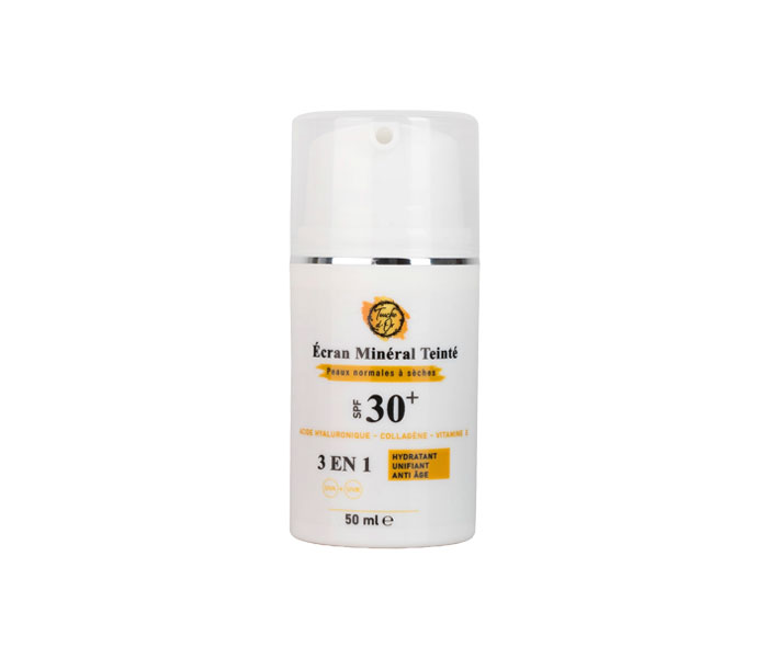 Écran Minéral Teinté Beige Éclat — Peaux normales à sèches — 50 ml