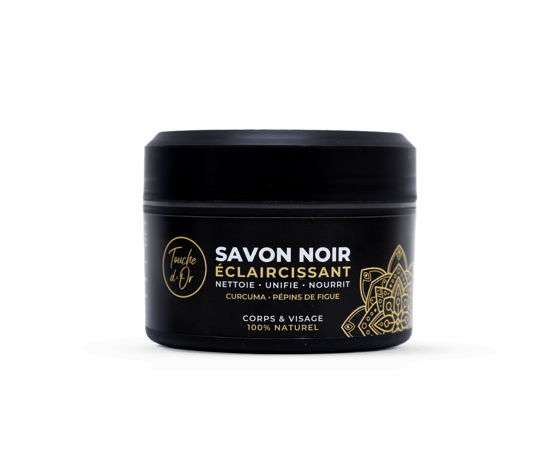Savon Noir Éclaircissant — Curcuma • Pépins de Figue — 250 g