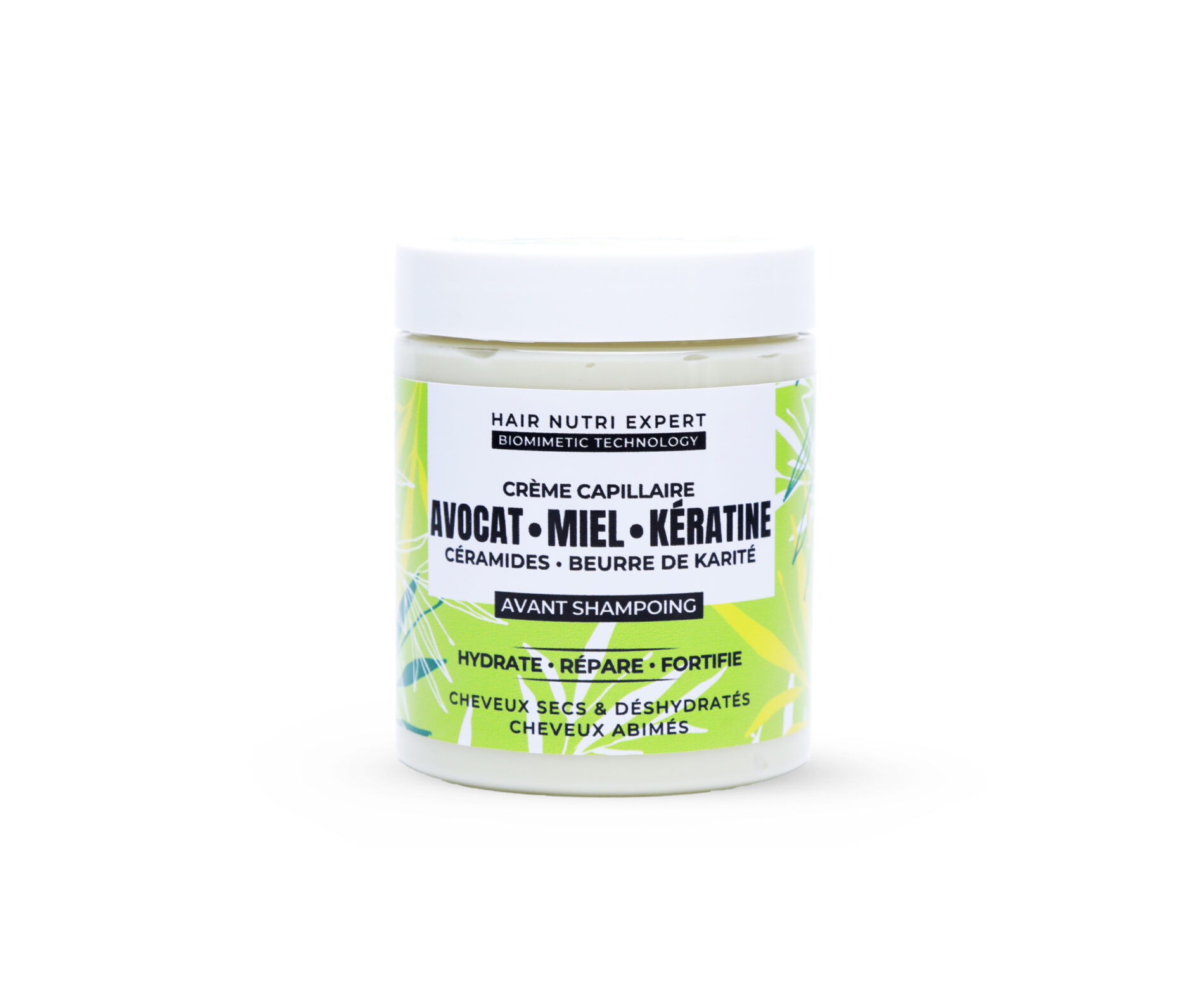 Crème Capillaire Avocat • Miel • Kératine (+ Céramides, Beurre de Karité) — 250 ml